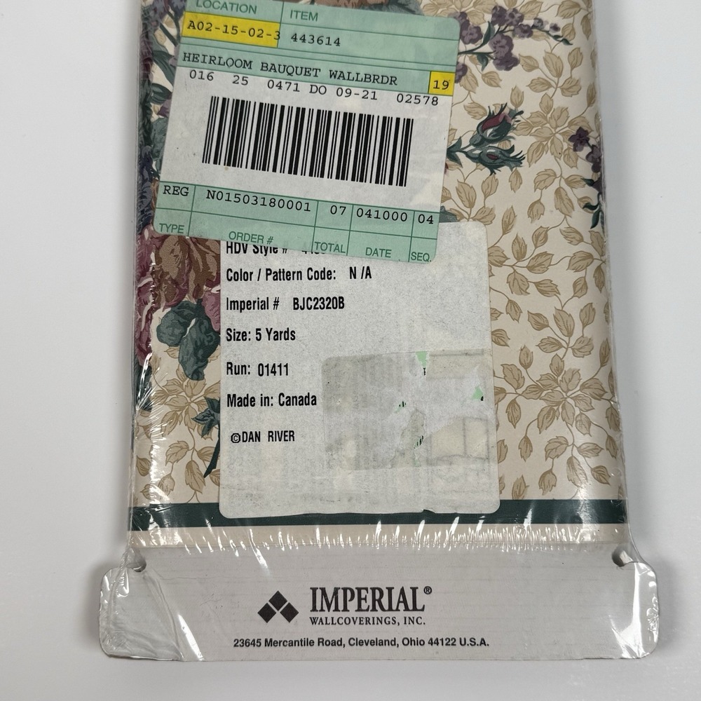 Domestications Wallpaper Border 9 Inch 5 Yards Pre-Pasted Heirloom Floral Flower - Picture 6 of 6